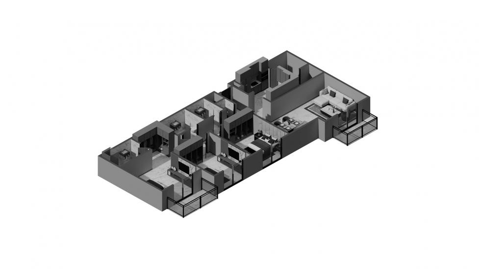 Планировка «3BR Type A 130SQM» 4 комнаты в ЖК ASCOT RESIDENCES